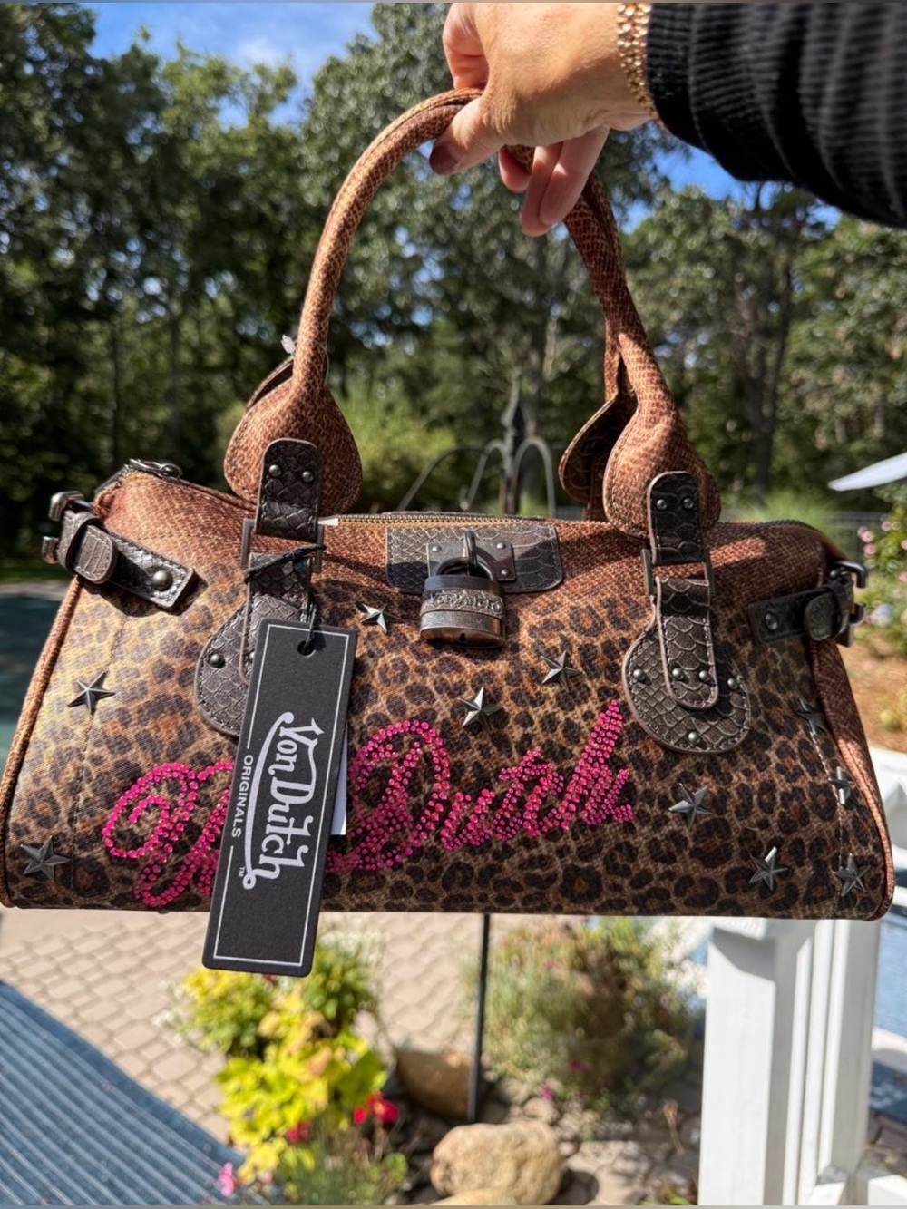 Y2K Von Dutch Leopard Handbag